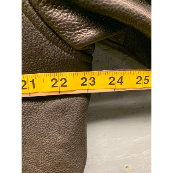 Marc New York Andrew Marc Leather Jacket‎ Mens Large Brown Lined Button Front - Picture 10 of 12